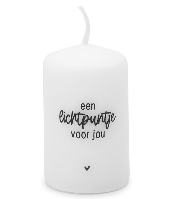 Mini kaarsje met tekst 'Een lichtpuntje voor jou'