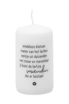 Kaars met gedicht 'Liefste vriendin die er bestaat'