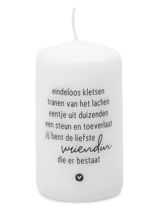 Kaars met gedicht 'Liefste vriendin die er bestaat'