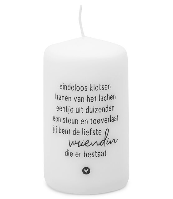 Kaars met gedicht 'Liefste vriendin die er bestaat'
