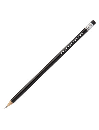 Zwart potlood met hartjes