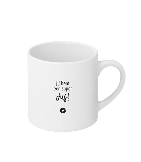Witte mok met tekst - 'Jij bent een super juf!'