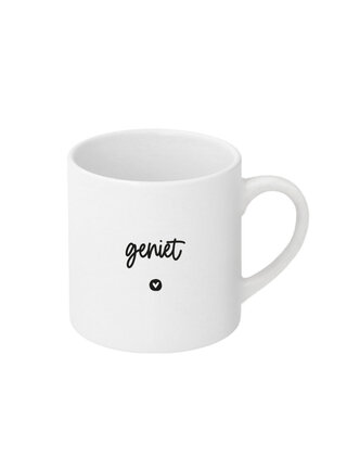 Mok - met tekst 'Geniet'