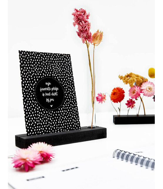 Kaarthouder met vaasje