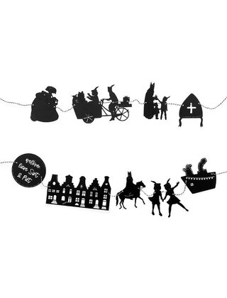Sinterklaas slinger - zwart