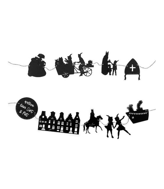 Sintslinger zwart met verschillende figuren