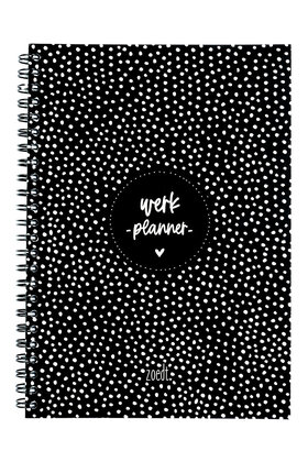 Werkplanner - zwart wit met dots patroon