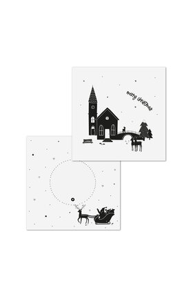 Dubbele kerstkaart met envelop - Merry Christmas