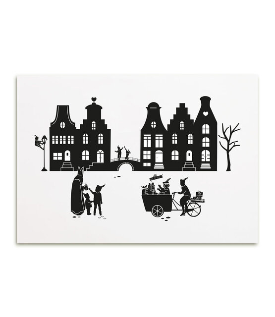 Kaartje Sinterklaas tafereeltje