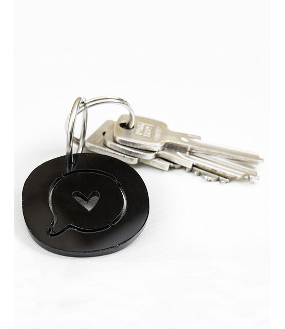 Sleutelhanger zwart hartje