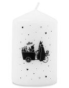 Mini kaars Sinterklaas en piet in de bakfiets