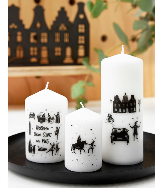 Mini kaars Sinterklaas en piet