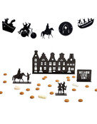 Houten Sinterklaas decoratie set bij grachtenpandjes  - Welkom lieve Sint
