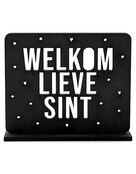 Houten Sinterklaas decoratie set bij grachtenpandjes  - Welkom lieve Sint