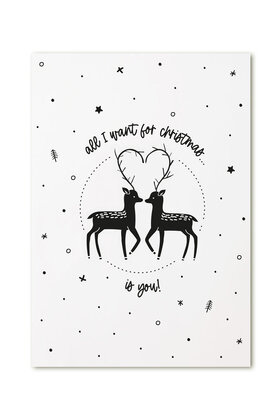 Kerstkaart 'All I want for christmas... is you!'