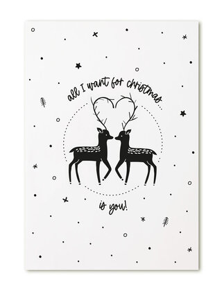 Kerstkaart 'All I want for christmas... is you!'