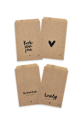 Cadeauzakjes set van 4 met verschillende prints