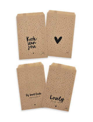 Cadeauzakjes set van 4 met verschillende prints