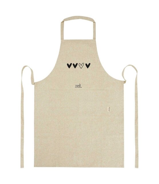 Beige keukenschort met hartjes