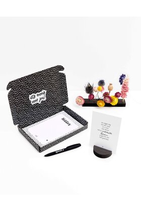 Cadeaupakket 'Nieuwe baan' - brievenbus 'Cadeautje voor de leukste collega!'