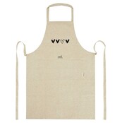 Cadeaupakket - beige keukenschort met hartjes