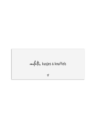 Cadeaukaartje met tekst - Confetti, kusjes & knuffels