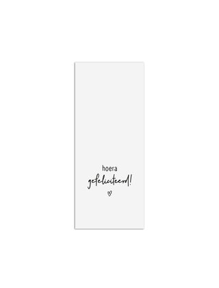 Cadeaukaartje met tekst - Hoera gefeliciteerd!