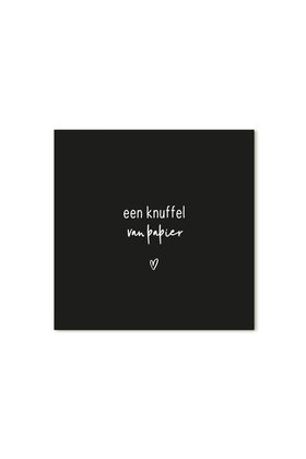 Cadeaukaartje vierkant met tekst - Een knuffel van papier