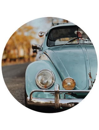 Muurcirkel (buiten) met foto auto