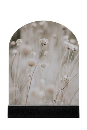Forex tegeltje boogvorm - beige bloemen