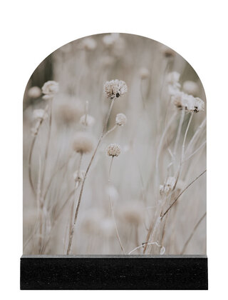 Forex tegeltje boogvorm - beige bloemen