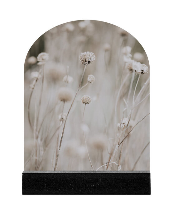 Forex tegeltje boogvorm - beige bloemen