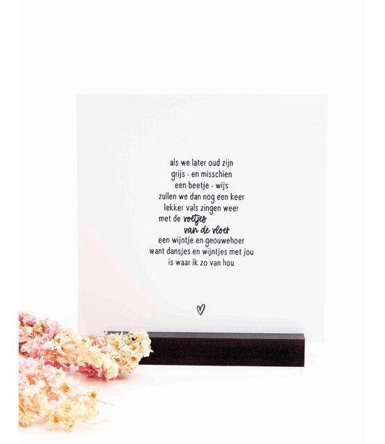 Forex tegeltje - Gedicht dansjes en wijntjes