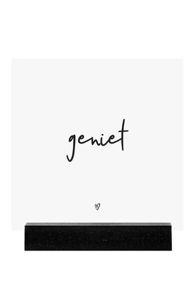 Forex tegeltje - wit met tekst 'Geniet'