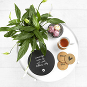 Koektrommel zwart wit met tekst 'Momentje voor mij met wat lekkers erbij'