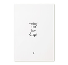 Kaart met tekst 'Vandaag is het jouw feestje!'