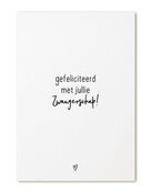 Kaart met tekst 'Gefeliciteerd met jullie zwangerschap'