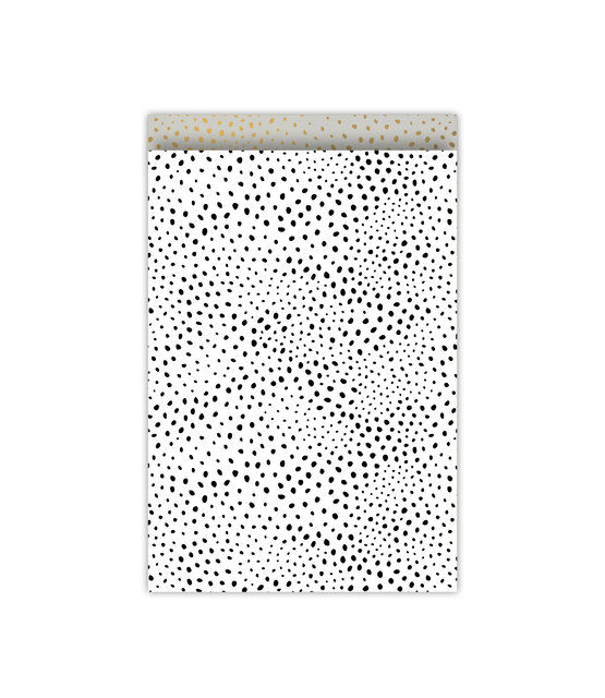 Cadeauzakjes set van 5  - zwart wit met stippen patroon