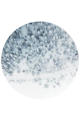 Muurcirkel (binnen) foto sneeuw landschap - 3 formaten