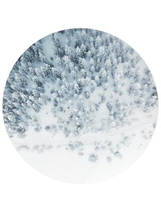 Muurcirkel (binnen) foto sneeuw landschap - 3 formaten