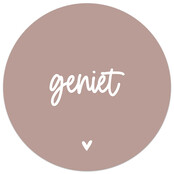 Muurcirkel oudroze met tekst Geniet