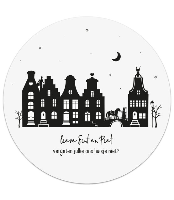 Muurcirkel Sinterklaas 'Lieve Sint en piet, vergeten jullie ons huisje niet?' Muurcirkel Sinterklaas 'Lieve Sint en piet, vergeten jullie ons huisje niet?'