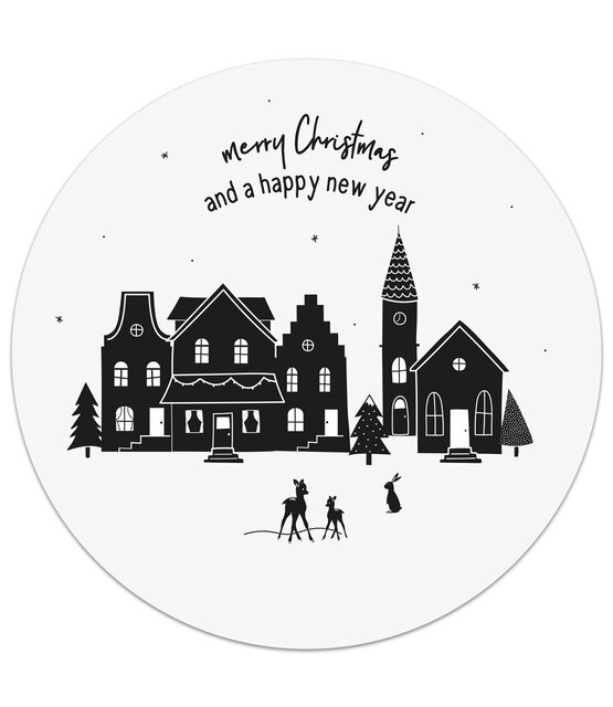 Muurcirkel kerst 'Merry Christmas and a happy new year'