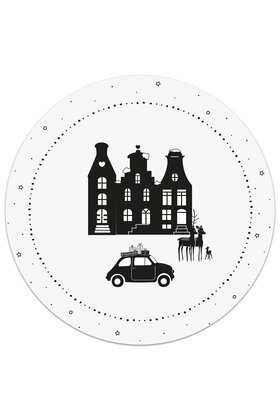 Muurcirkel kerst (binnen) kersttafereeltje - 20cm