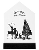 Huisje kerst met tekst 'Fijne feestdagen'