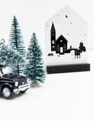 Huisje kerst met tekst 'Fijne feestdagen'