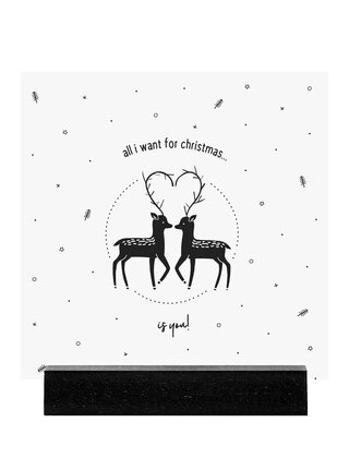 Forex tegeltje - Kerst met tekst 'All i want for christmas is you!'