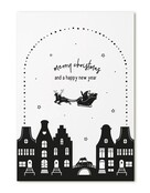 Kerstkaart A6  'Merry christmas and a happy new year'