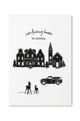 Kerstkaart 'I'm driving home for christmas'