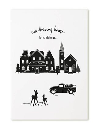 Kerstkaart 'I'm driving home for christmas'